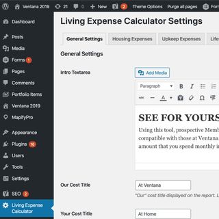 Living Expense Calculator WordPress Plugin